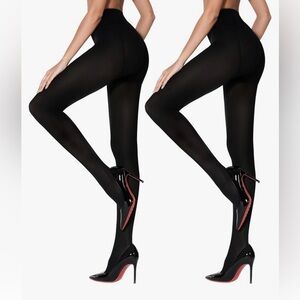 Honeysea 3 Pairs Women's Sheer Tights - Black  Velvet Pantyhose 60D size XL.